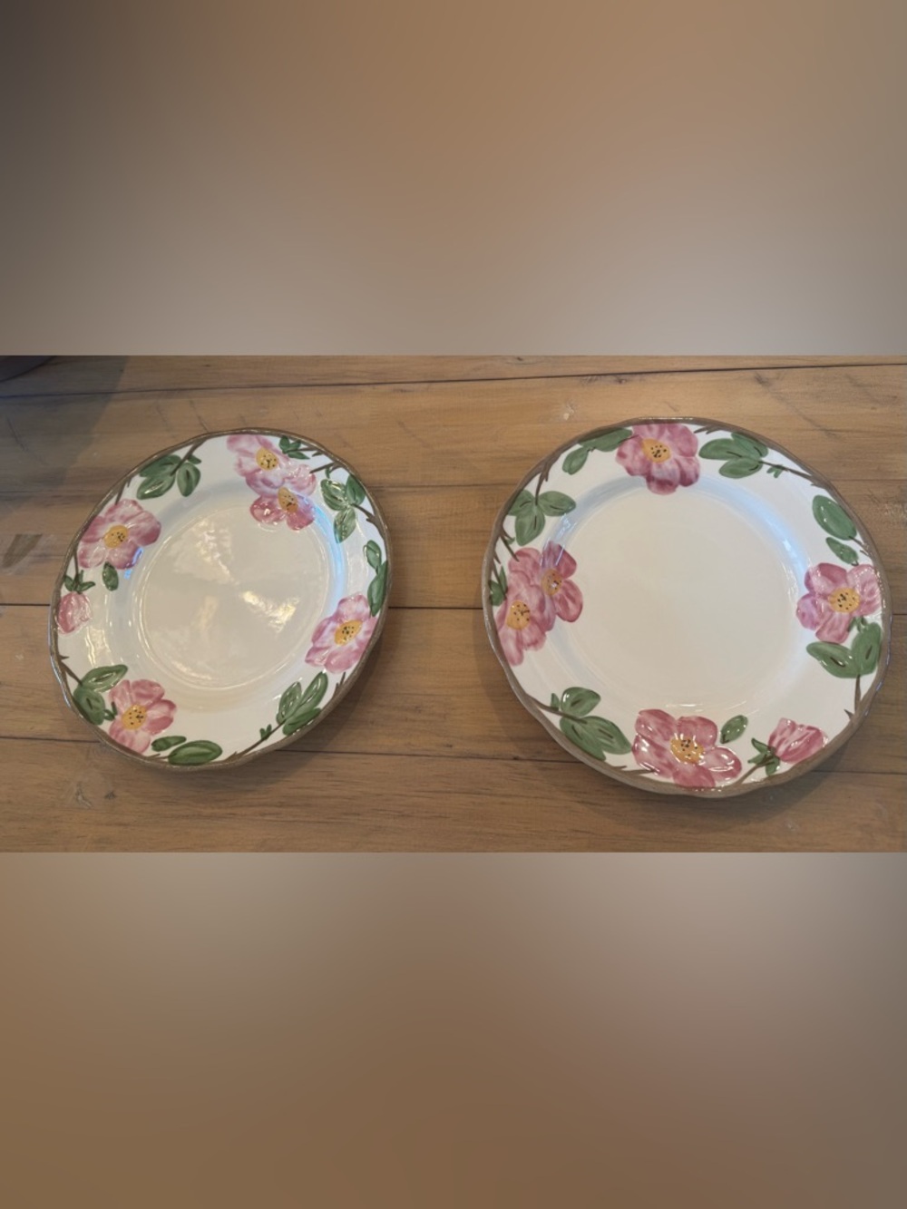 Franciscan Desert Rose Dinner Plates Set 2 England Cottagecore Pink Floral - Picture 6 of 6